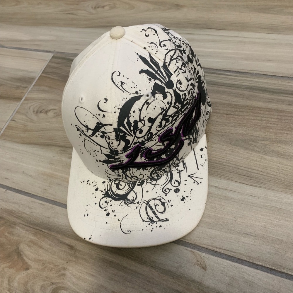 White Flex Fit Flat Bill LSU Hat